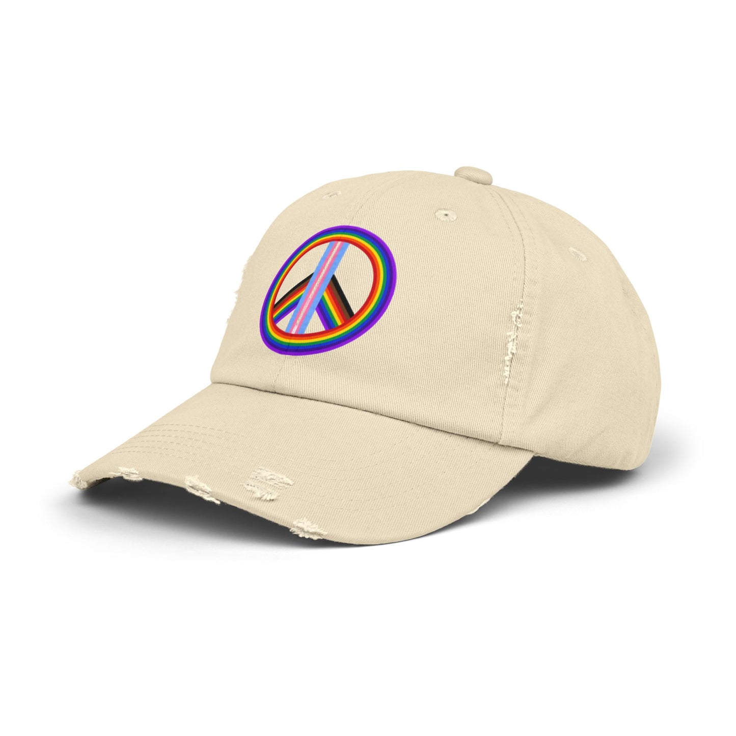 Peace & Pride Unisex Distressed Cap