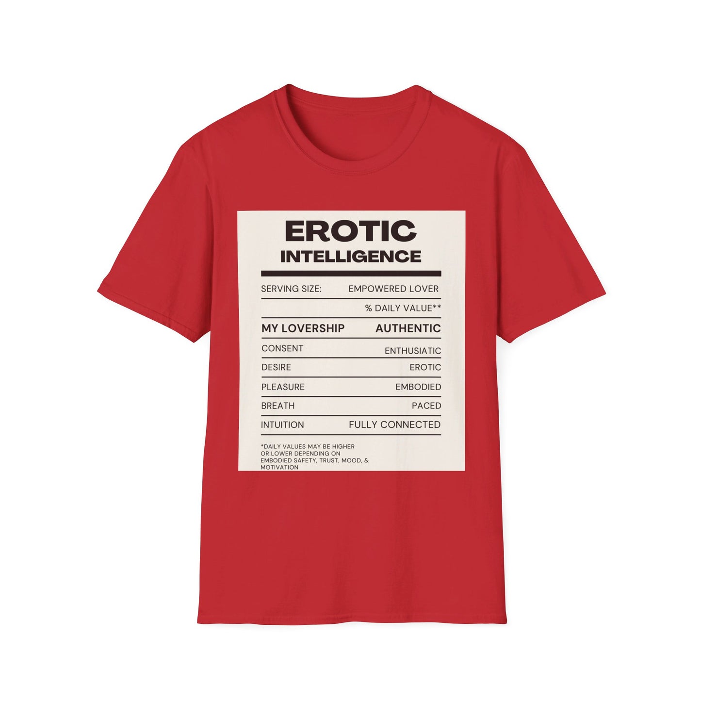 Erotic Intelligence Ingredients Unisex Softstyle T-Shirt